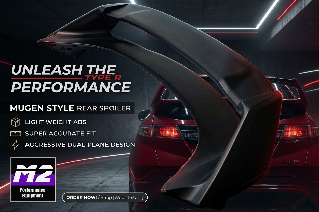 MUGEN STYLE FN2 REAR SPOILER ABS PLASTIC M2 MOTORSPORT