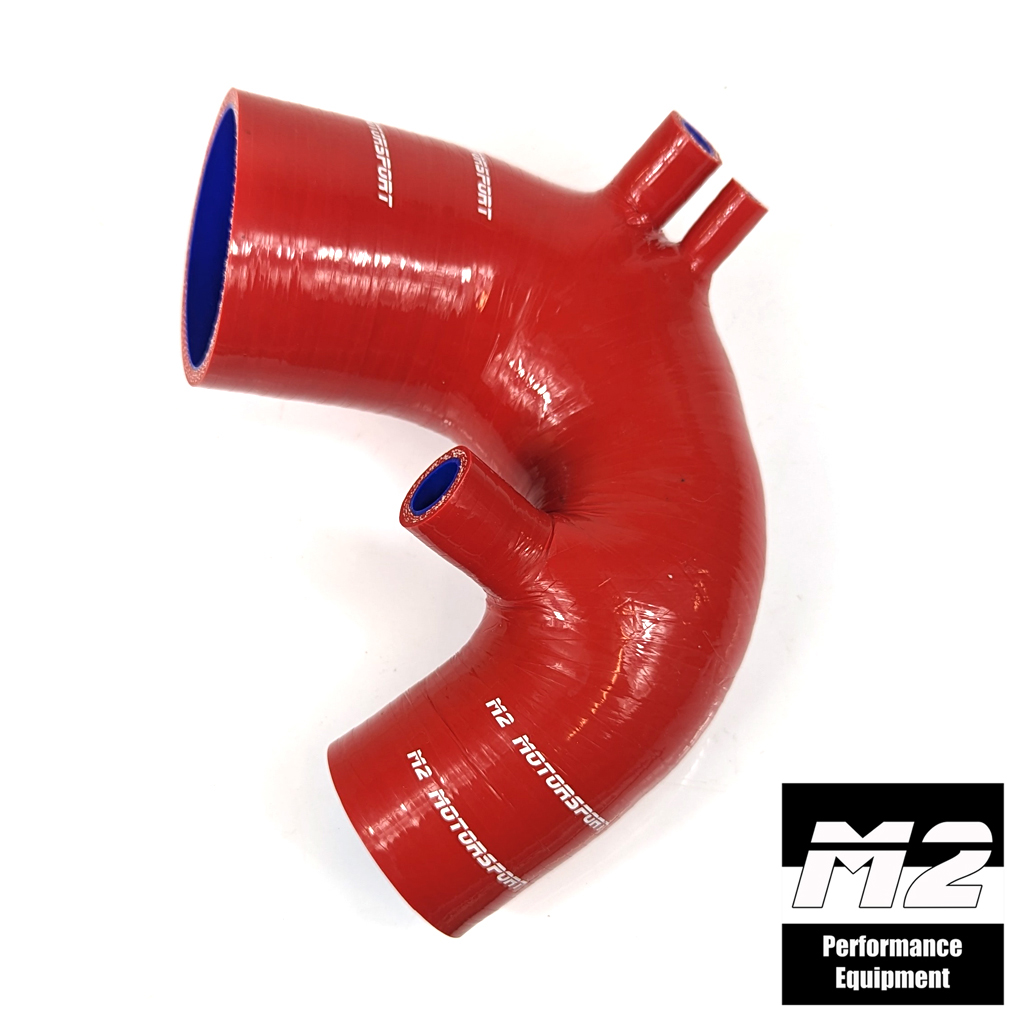 SILICONE INTAKE HOSE FOR FIAT 500 ABARTH T-JET IHI ONLY - RED | M2 MOTORSPORT / M2-SIH-FIA014RD